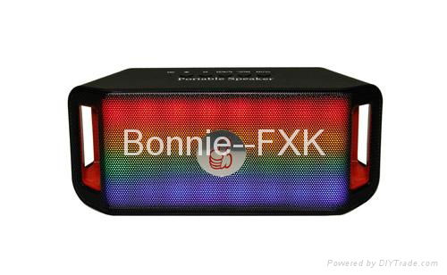 CH-300--Portable Wireless Bluetooth Speaker with LED light/USB/TF/FM Radio