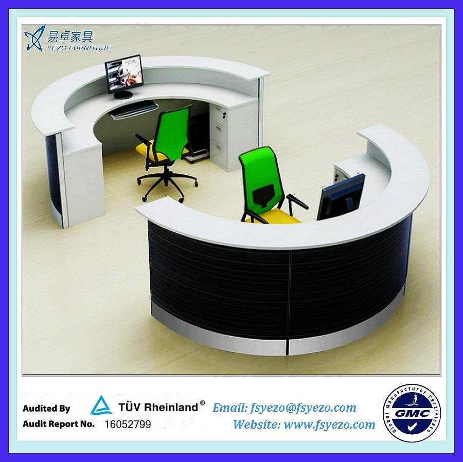 Half Round Reception Desk With 70mm Thick Partition