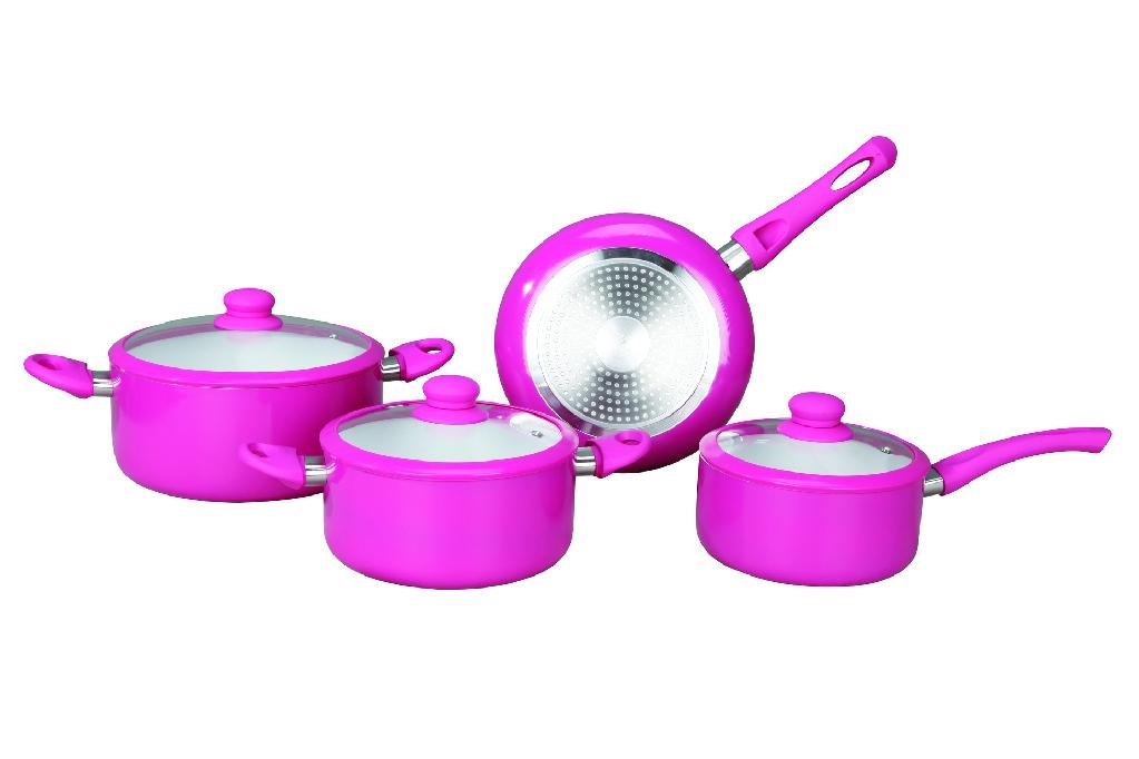 7PC Aluminum Cookware Set with Ceramic Coating