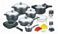 cast casting cookware set Aluminum nonstick ceramic casseroles marble granite 2