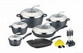 cast casting cookware set Aluminum nonstick ceramic casseroles marble granite 3