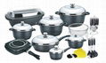 cast casting cookware set Aluminum nonstick ceramic casseroles marble granite 4