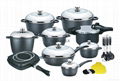 cast casting cookware set Aluminum nonstick ceramic casseroles marble granite 5