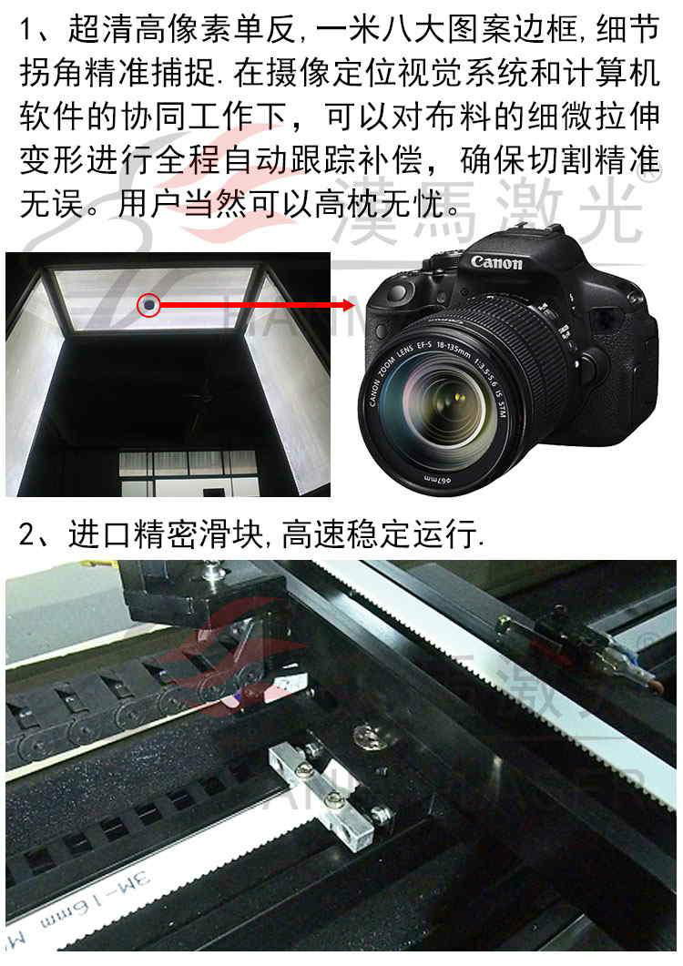 全自動視覺定位高空攝像激光燒花機激光切割機 3