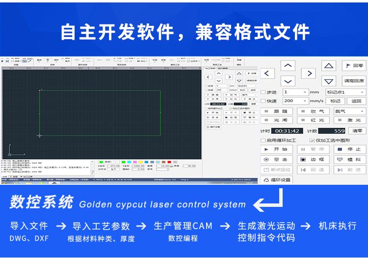 汉马激光风管通风行业HM-G1560大幅面6米激光切割机 4