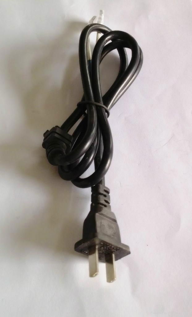 two wires copper core line     two-prong copper clad aluminum power cord