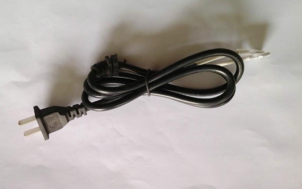 two wires copper core line     two-prong copper clad aluminum power cord 2