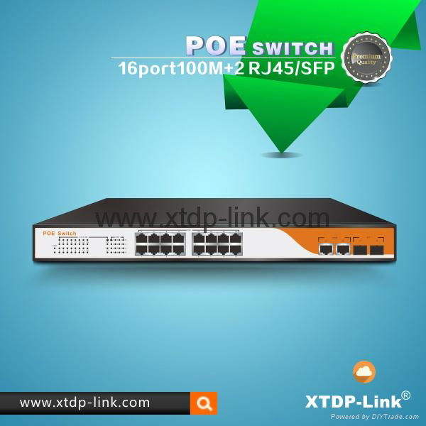 shenzhen xintengda 16 port poe switch for IPTV/IPC/IP phones/wifi access points