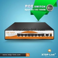 8 port 10/100/1000mbps gigabit poe switch