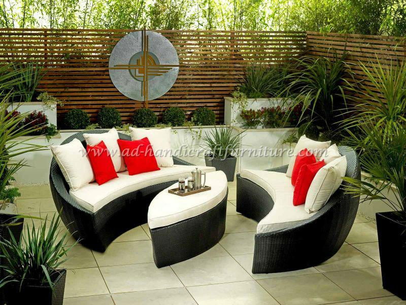 Poly rattan sofa set 3