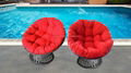 Poly rattan swivel chair with BIG