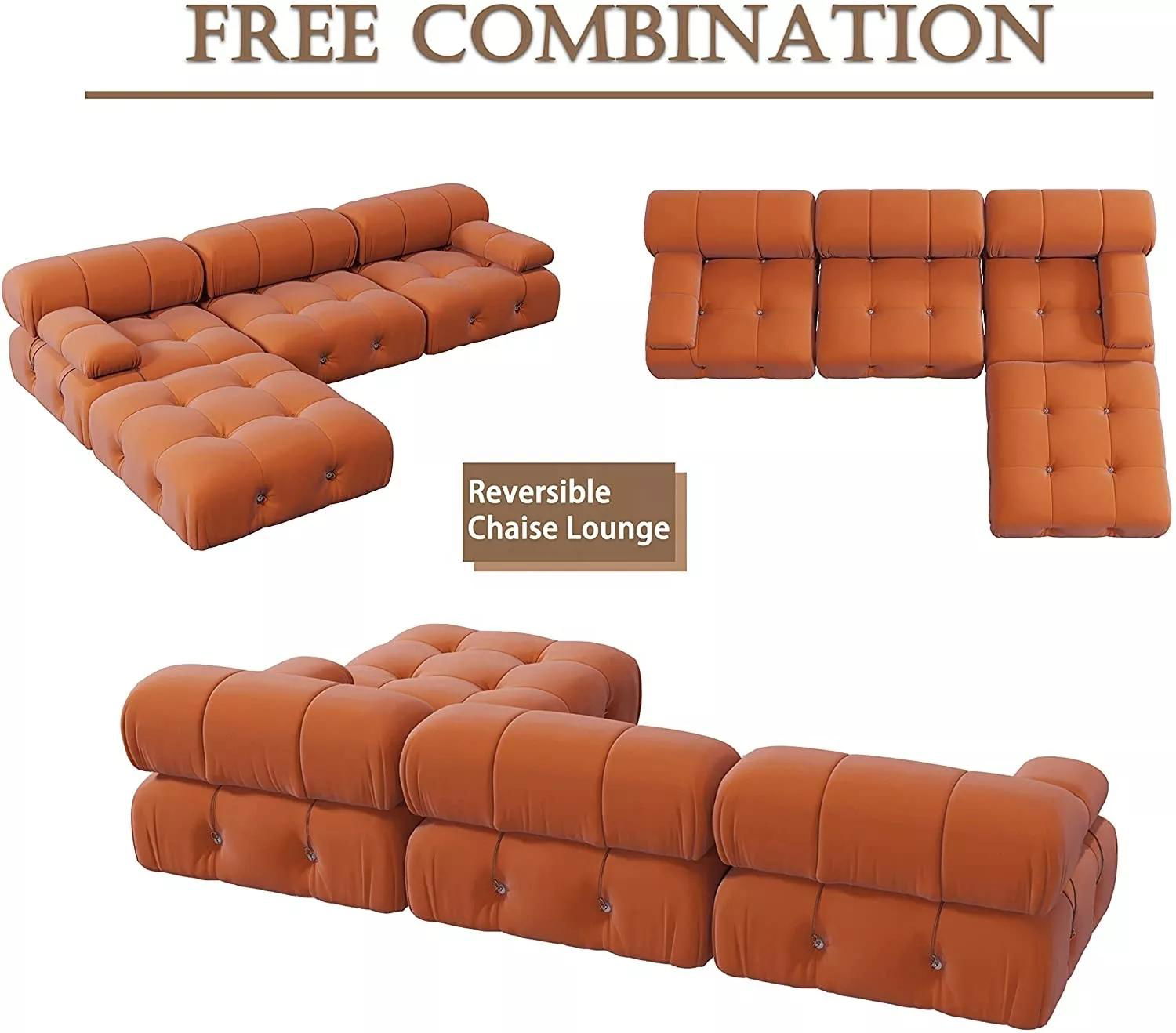 Italian L-Shape Modular Sectional Sofas 3