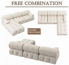 Italian L-Shape Modular Sectional Sofas