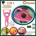 Kitchen gadgets accessories hot sale 5 in 1 fruit vegetable peeler with opener 3