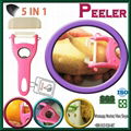 Kitchen gadgets accessories hot sale 5 in 1 fruit vegetable peeler with opener 5