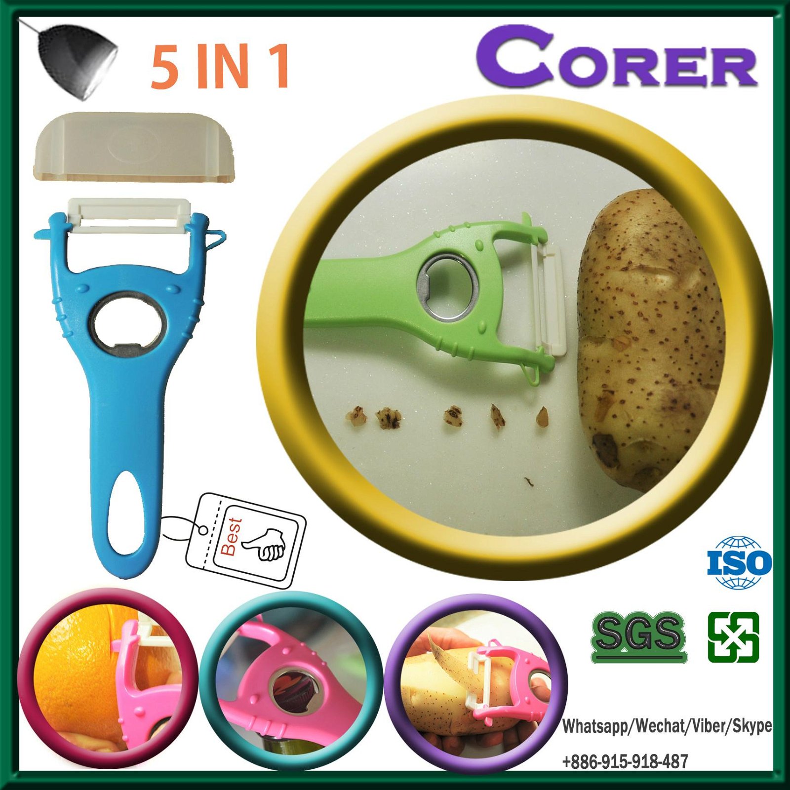 The lowest price Taiwan making kitchen accessories apple and potato peeler 