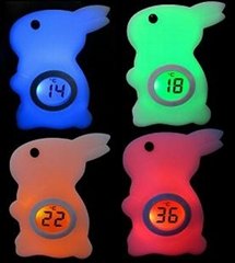 Rabbit night light with thermometer