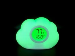 Room thermometer and hygrometer with nightlight