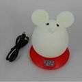 NL211  Mouse silicone LED Night light with thermometer 8