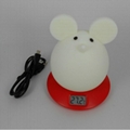 NL211  Mouse silicone LED Night light with thermometer