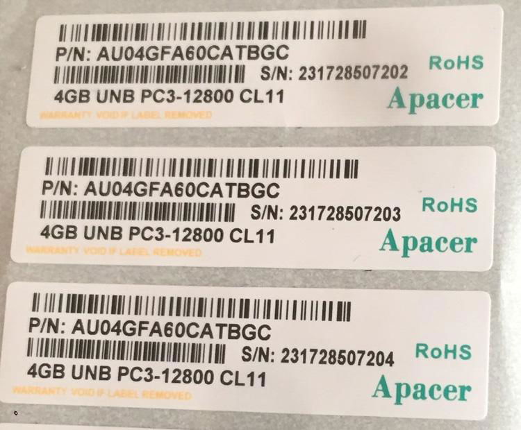 Ram label stickers for Memory ram DDR DDR2 DDR3 DDR4 3