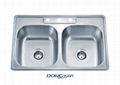 American Standard 18 gauge 304 stainless steel double bowl drop in Kitchen sink  1