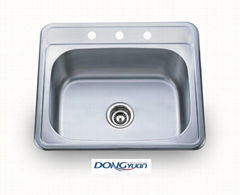 Guangdong Dongyuan Kitchenware Topmount Single Bowl Stainless Steel Kitchen Sink