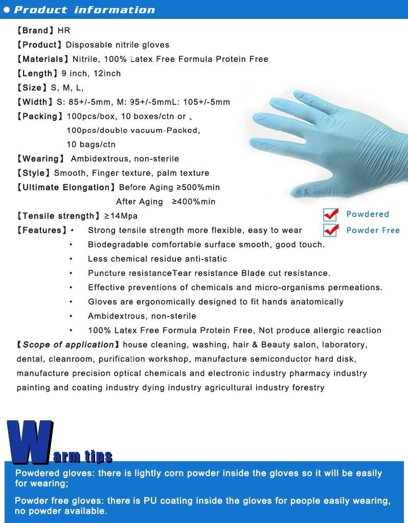 Disposable black nitrile examination glove 2