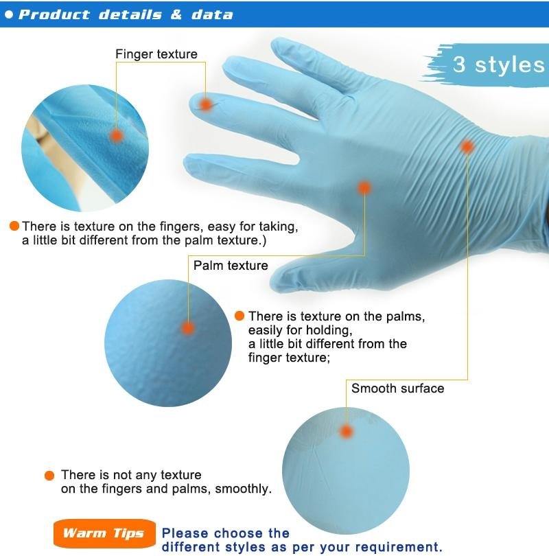 Disposable black nitrile examination glove 3