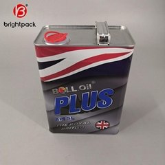 4L square rectangular tin can for lubricating oil engine oil packaging