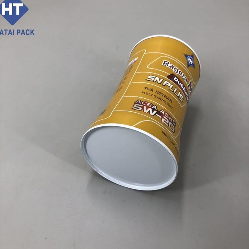 1L lubricanting oil tin can engine oil tin bottle with plastic closures 2