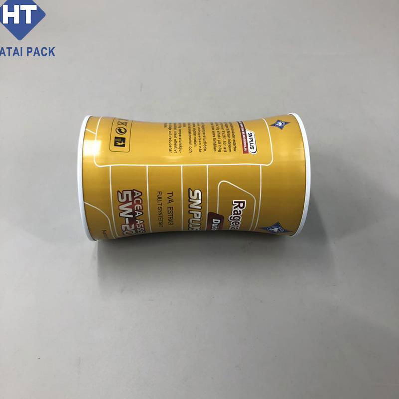 1L lubricanting oil tin can engine oil tin bottle with plastic closures 3