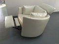 Living Room White Leather Recliner