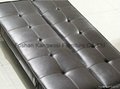 Folding Click Clack Leather Sofa Bed With Chrome Lges  3