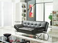 Folding Click Clack Leather Sofa Bed