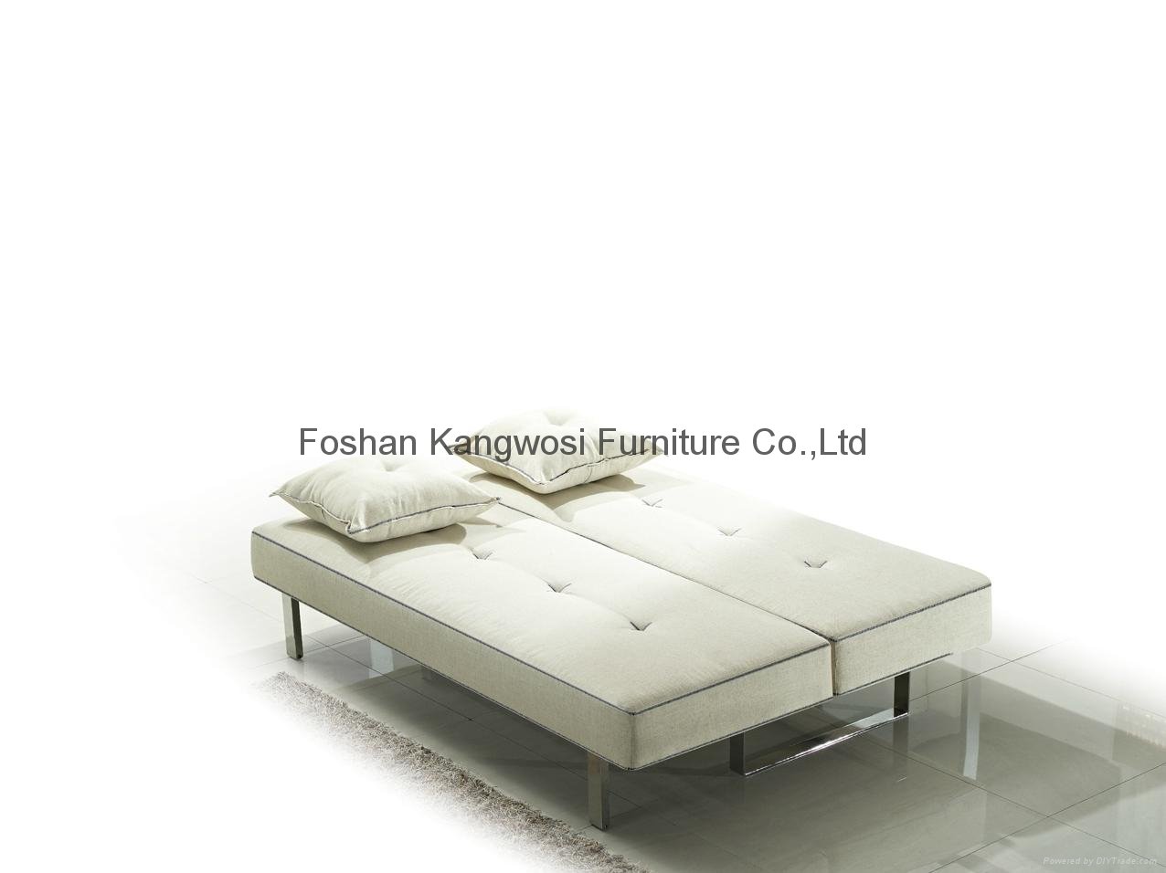 Fashion Design Beige Linen Fabric Sofa Bed  4