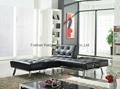 Living Room Good Quality Black PU Folding Sofa Bed