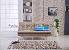 Living Room Fabric Click Clack Sofa Bed With Chrome Legs