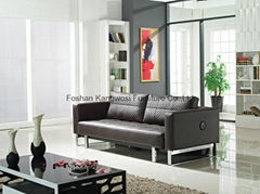 Brown Leather Hign End Electric Sofa Bed 