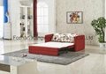 Adjustable Metal Sofa Bed With Orange Fabric  3