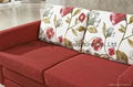 Adjustable Metal Sofa Bed With Orange Fabric  4