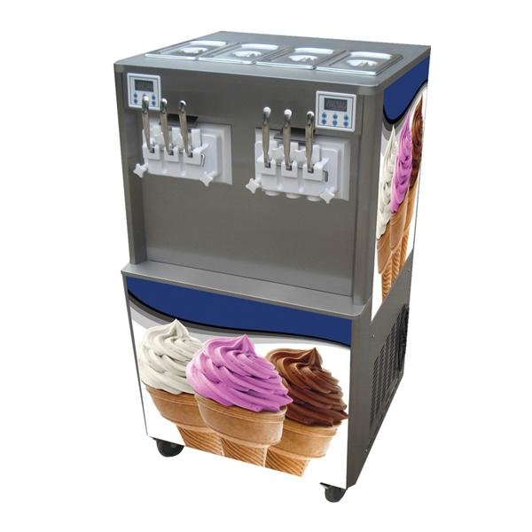6口味商用软冰淇淋机 6色软冰激凌机器 冰淇淋机多少钱一台
