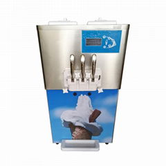 商用台式三色冰淇淋机 三头软冰激凌机器