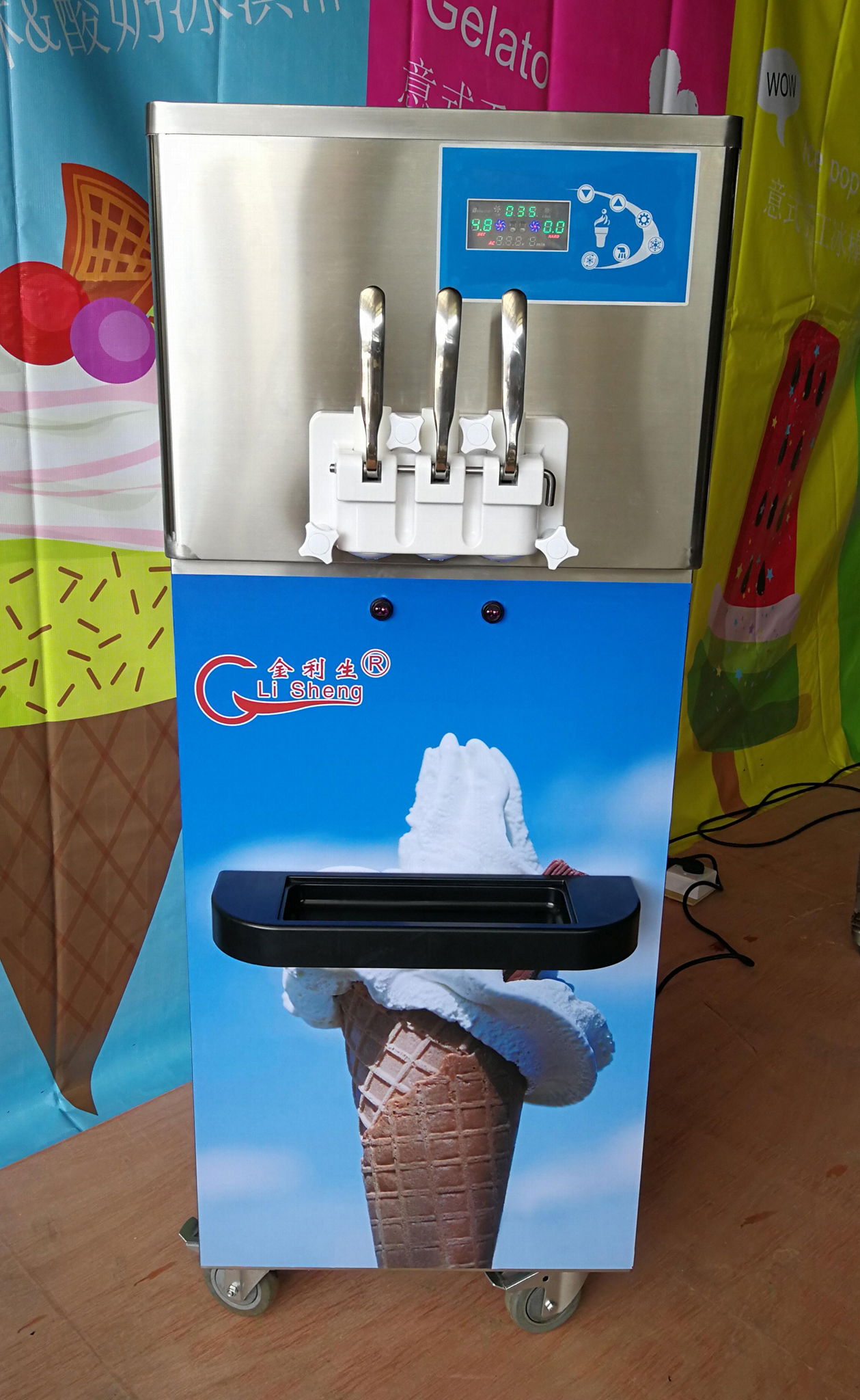 Hopper Agitator Commercial Soft Ice Cream Machine Air Pump
