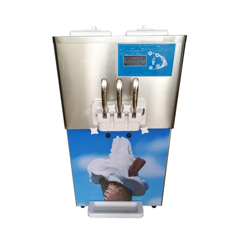 3 Flavor Commercial Counter Top Soft Serve Ice Cream Machine With Air Pump