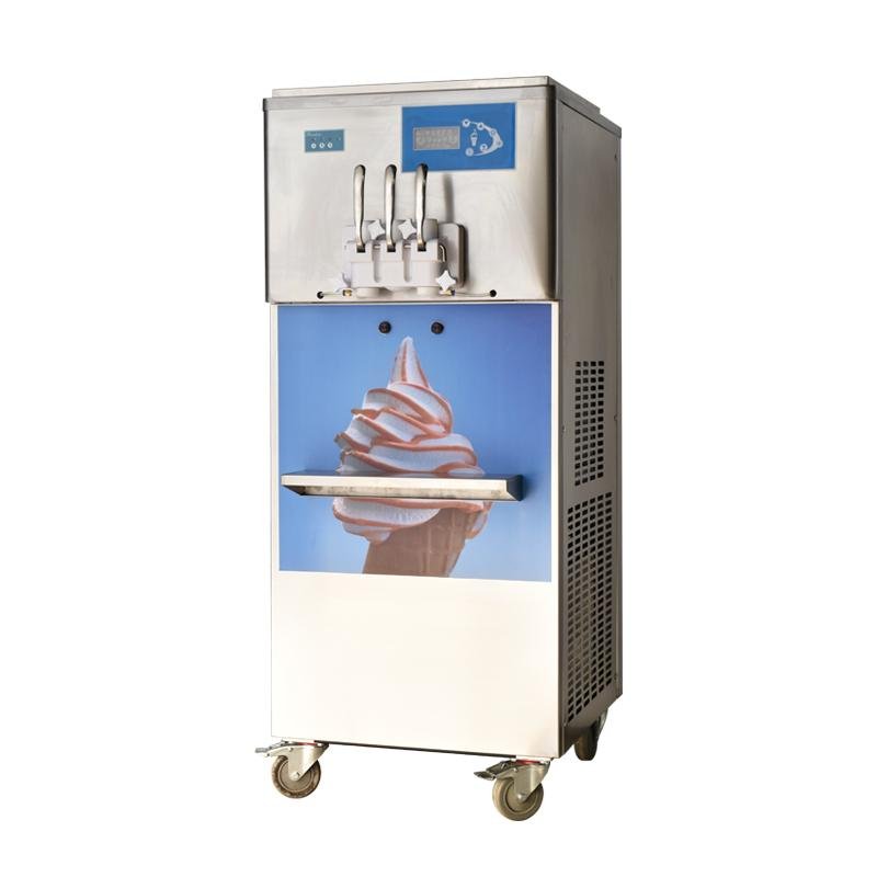3 Flavor Commercial Soft Ice Cream Machine With Rainbow Syrup System