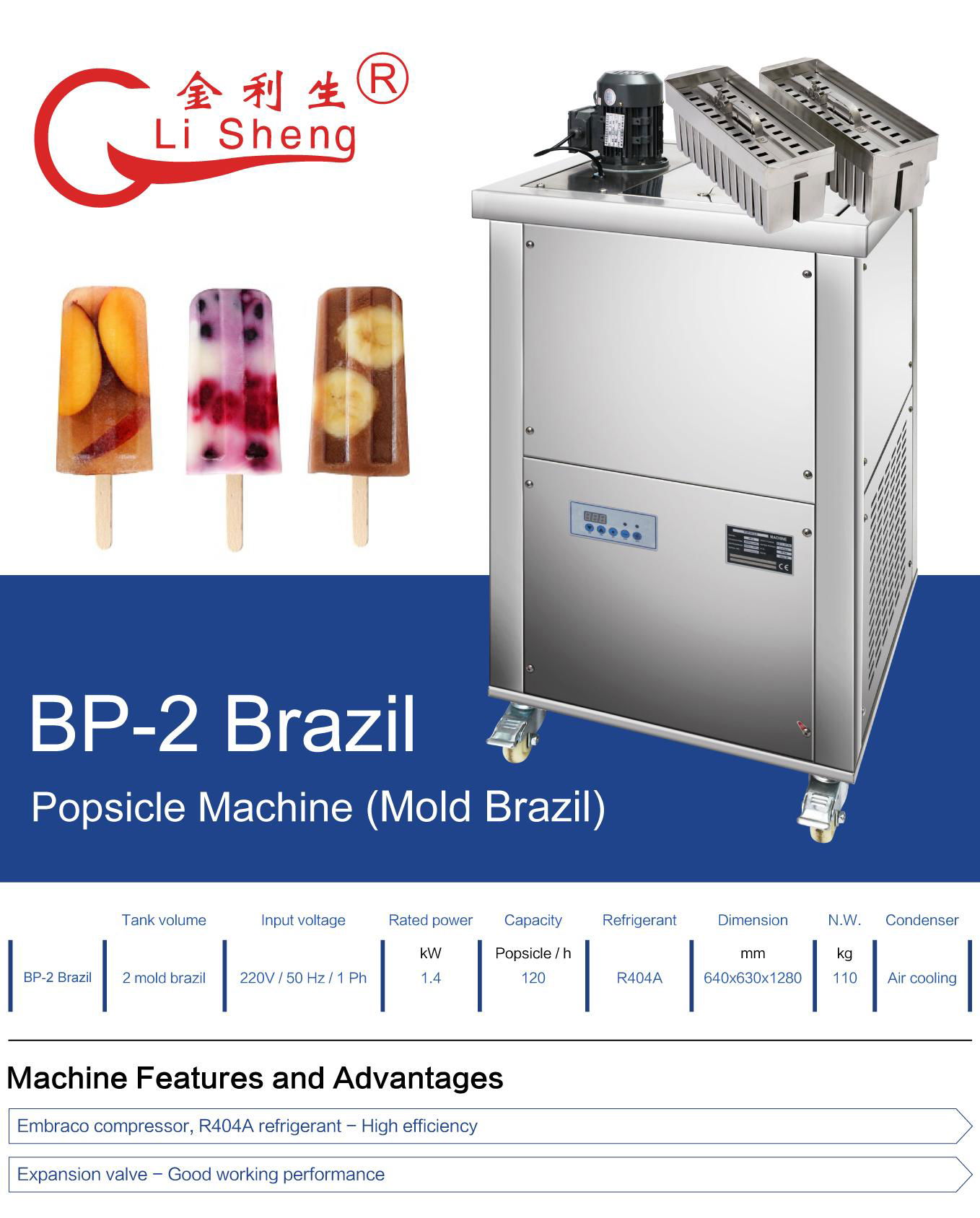2 Mold Brazil Hourly 120 Popsicle Commercial Ice Popsicle Machine