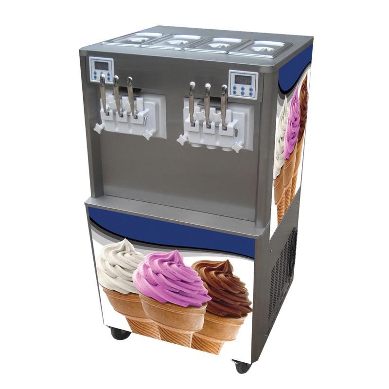 大产量冰淇淋机 商用软冰淇淋机 6口味软冰激凌机
