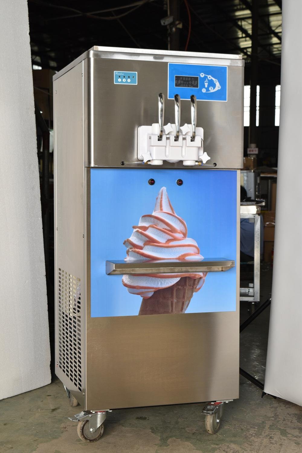 Commercial Rainbow Soft Ice Cream Machine 3 Flavours