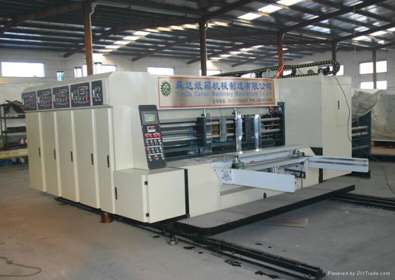 Carton box automatic flexo folding gluing machine in line 4